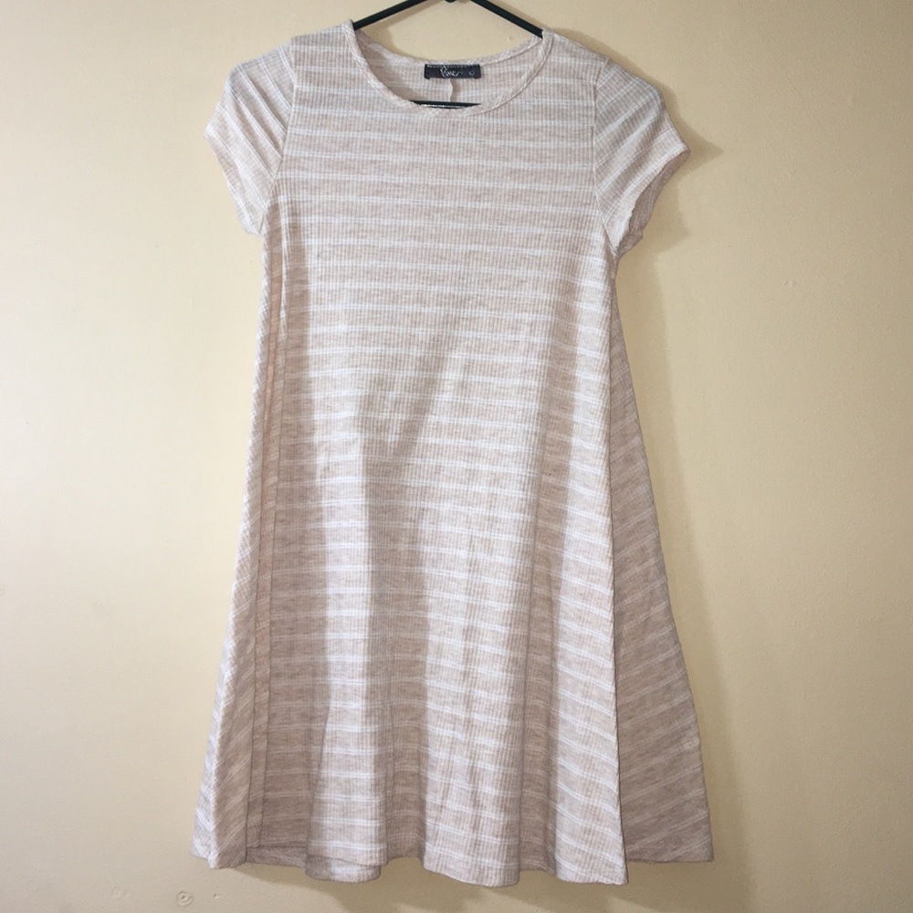 Pinc Striped Skater Dress